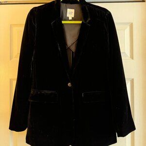Gap Velvet Blazer Single Breasted Black - 2017 Holiday Collection